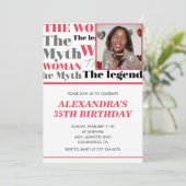 Grappige uitnodiging voor 35e verjaardag Foto Myth (Staand voorkant)