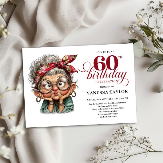 Grappige uitnodiging voor 60e verjaardagsfeest voo