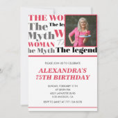 Grappige uitnodiging voor 75e verjaardag Foto Myth (Voorkant)