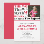 Grappige uitnodiging voor 75e verjaardag Foto Myth (Voorkant / Achterkant)