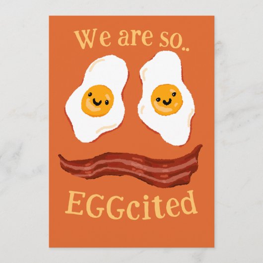 Grappige uitnodiging voor bacon en eieren feestje (Voorkant)