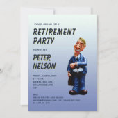 Grappige uitnodiging voor bedrijfspensioenfeest (Voorkant)