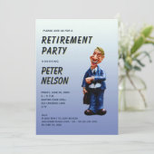 Grappige uitnodiging voor bedrijfspensioenfeest (Staand voorkant)