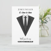 Grappige Uitnodiging voor Bruidsjonker (Staand voorkant)