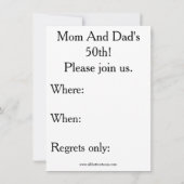 Grappige uitnodiging voor een 50-jarig jubileumfee (Achterkant)