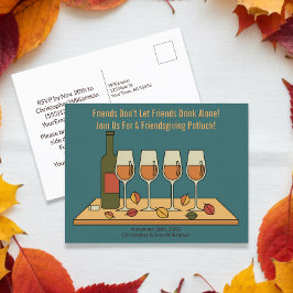 Grappige uitnodiging voor een Friendsgiving-potluc