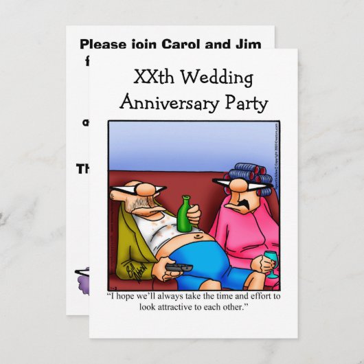 Grappige uitnodiging voor een jubileumfeestje (Voorkant / Achterkant)