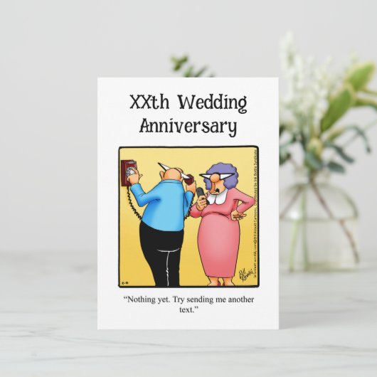 Grappige uitnodiging voor een jubileumfeestje (Staand voorkant)