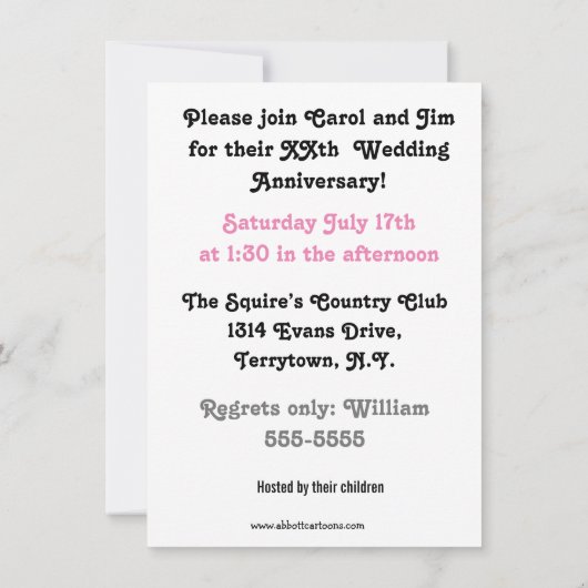 Grappige uitnodiging voor een jubileumfeestje (Achterkant)