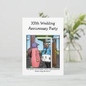 Grappige uitnodiging voor een jubileumfeestje (Staand voorkant)