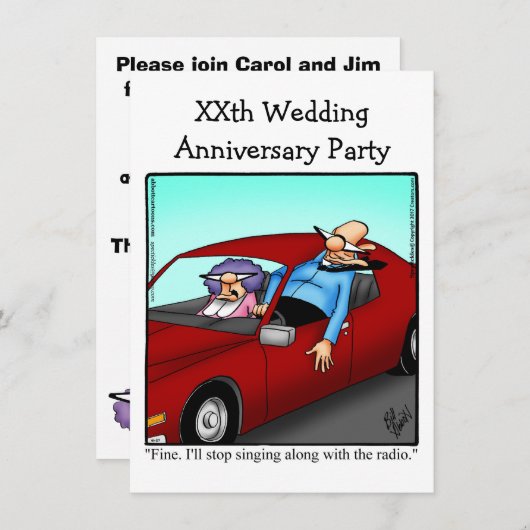 Grappige uitnodiging voor een jubileumfeestje (Voorkant / Achterkant)