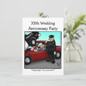 Grappige uitnodiging voor een jubileumfeestje (Staand voorkant)