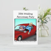 Grappige uitnodiging voor een jubileumfeestje (Staand voorkant)
