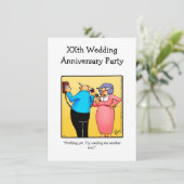 Grappige uitnodiging voor een trouwfeestfeestje (Staand voorkant)