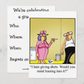 Grappige uitnodiging voor eindexamen van de verple (Voorkant / Achterkant)