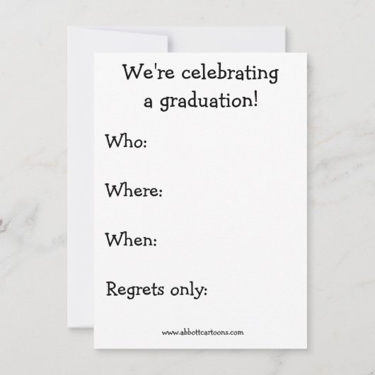 Grappige uitnodiging voor eindexamen van de verple (Achterkant)