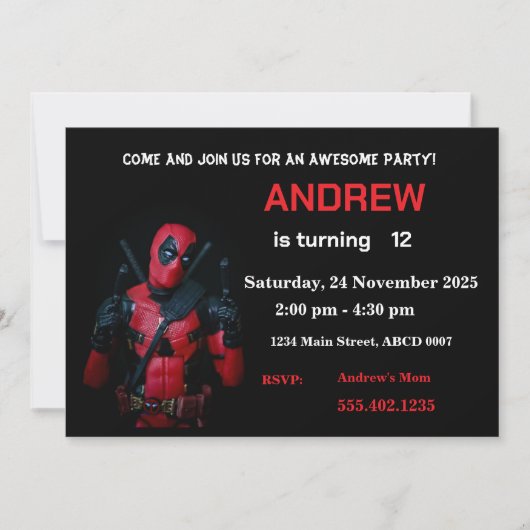 Grappige uitnodiging voor feestje (Voorkant)