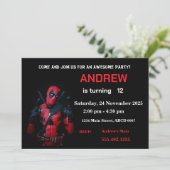 Grappige uitnodiging voor feestje (Staand voorkant)