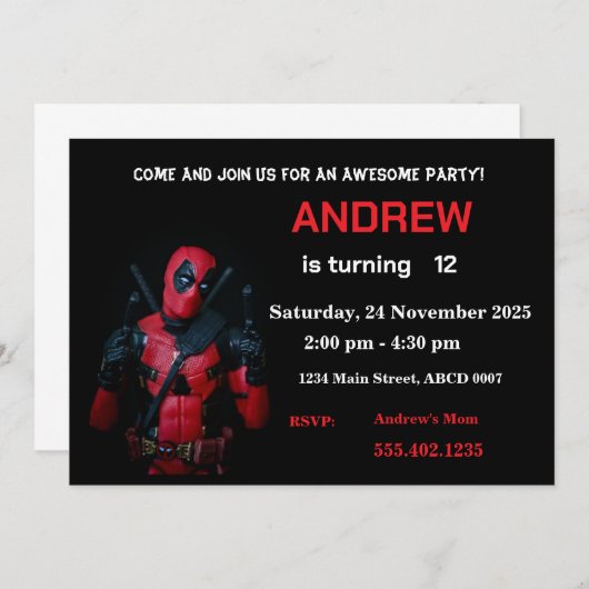 Grappige uitnodiging voor feestje (Voorkant / Achterkant)