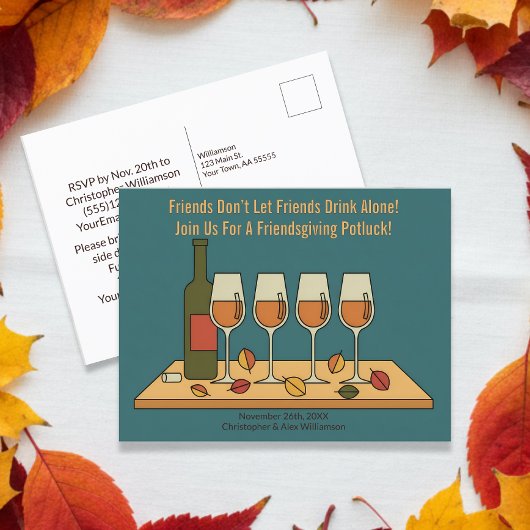 Grappige uitnodiging voor Friendsgiving-potluck me