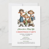 Grappige uitnodiging voor gezinsfeest met Kerst (Voorkant)