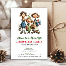 Grappige uitnodiging voor gezinsfeest met Kerst