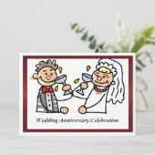 Grappige uitnodiging voor huwelijksjubileum (Staand voorkant)