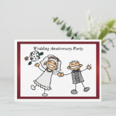 Grappige uitnodiging voor huwelijksjubileum (Staand voorkant)