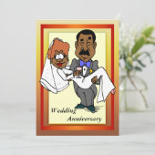 Grappige uitnodiging voor huwelijksverjaardag (Staand voorkant)