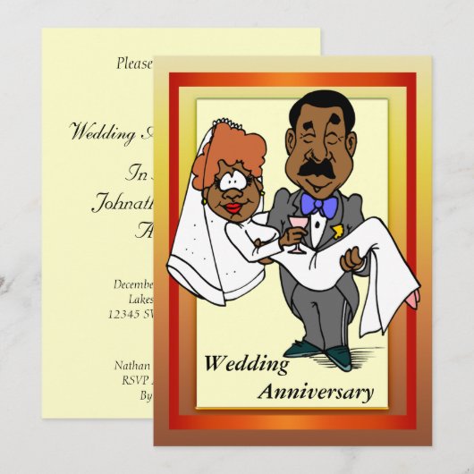 Grappige uitnodiging voor huwelijksverjaardag (Voorkant / Achterkant)