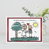 Grappige uitnodiging voor huwelijksverjaardag (Staand voorkant)