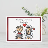 Grappige uitnodiging voor huwelijksverjaardag (Staand voorkant)