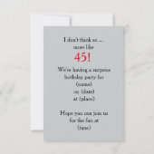 Grappige uitnodiging voor je 45e verjaardag (Achterkant)