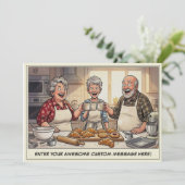 Grappige uitnodiging voor samenkomst van senioren  (Staand voorkant)