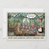 Grappige uitnodiging voor senioren lunchgroep (Voorkant)