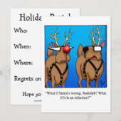 Grappige uitnodigingen voor feestelijke vakantiebi (Voorkant / Achterkant)