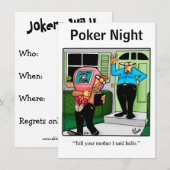 Grappige uitnodigingen voor pokeravonden (Voorkant / Achterkant)