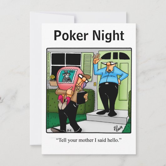 Grappige uitnodigingen voor pokeravondjes (Voorkant)