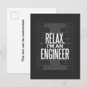 Grappige uitnodigingskaart met grappige ingenieur  uitnodiging briefkaart (Voorkant / Achterkant)