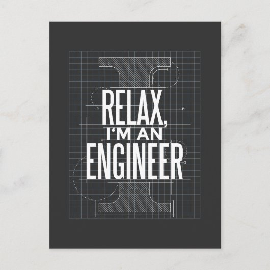 Grappige uitnodigingskaart met grappige ingenieur  uitnodiging briefkaart (Voorkant)