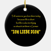 Grappige Uitroep van Je Liefde in het Duits Keramisch Ornament (Achterkant)