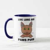 Grappige Uitspraak Kat Blauw Persoonlijke Verjaard Mok (Links)