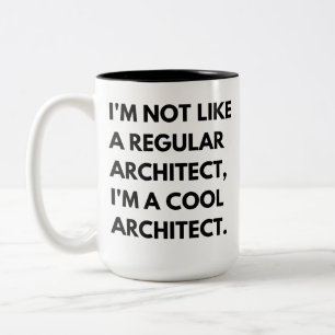 Grappige uitspraak van architect tweekleurige koffiemok