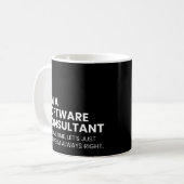 Grappige uitspraak van softwareconsultant-analist koffiemok (Voorkant links)