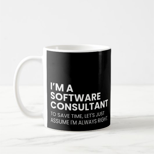 Grappige uitspraak van softwareconsultant-analist koffiemok (Links)