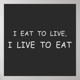 Grappige uitspraken over eten poster