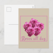 Grappige uitspraken over rozen en liefde feestdagenkaart (Voorkant / Achterkant)