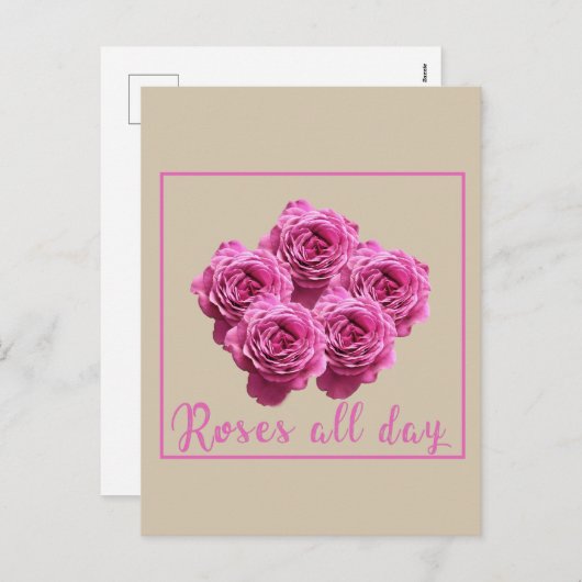 Grappige uitspraken over rozen en liefde feestdagenkaart (Voorkant / Achterkant)