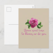 Grappige uitspraken over rozen en liefde feestdagenkaart (Voorkant / Achterkant)