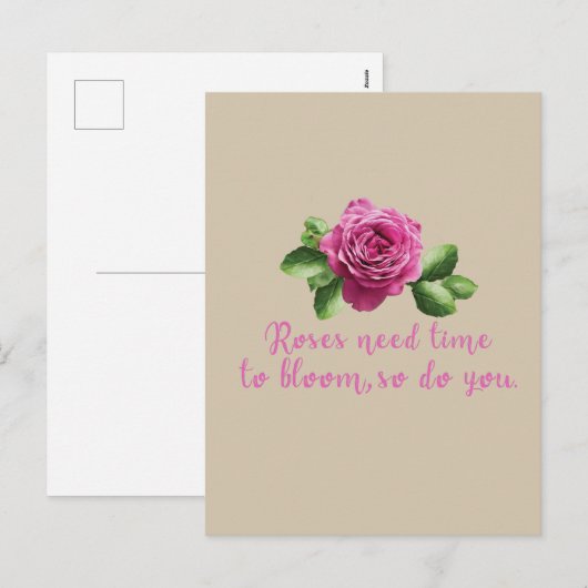 Grappige uitspraken over rozen en liefde feestdagenkaart (Voorkant / Achterkant)